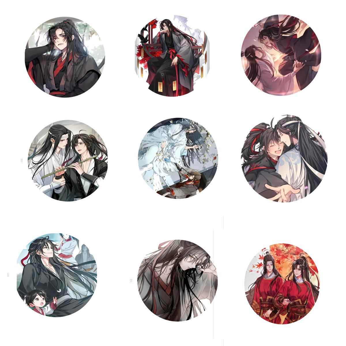 跨境热销动漫魔道同人祖师魏无羡蓝忘机徽章吧唧周边精美胸针挂件图片