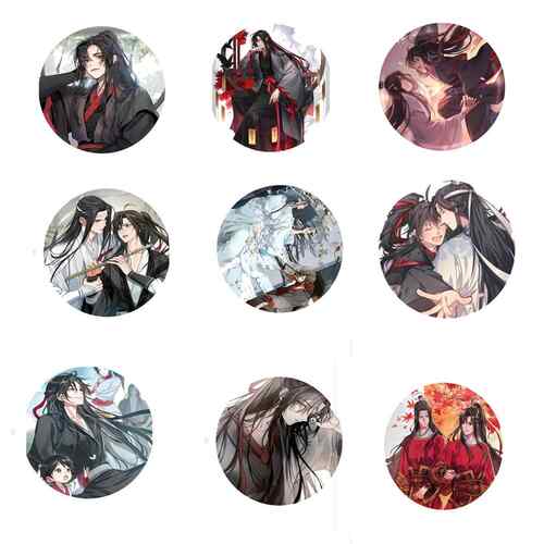 跨境热销动漫魔道同人祖师魏无羡蓝忘机徽章吧唧周边精美胸针挂件