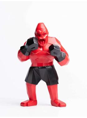 拳击拳套金刚猩猩猴子雕塑摆件潮流潮玩网红现代几何抽象能量健身