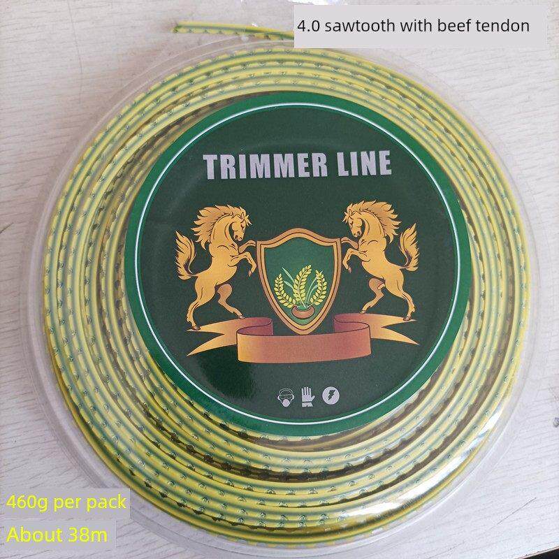 进口加粗割草绳4.0耐磨割草绳割草机四边割草绳锯齿3.0牛腱割草绳