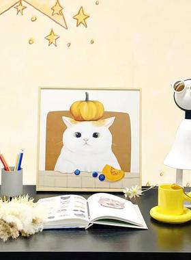 现代简约中式黄色儿童房桌面摆件组合画书本男童女童青少年样板房