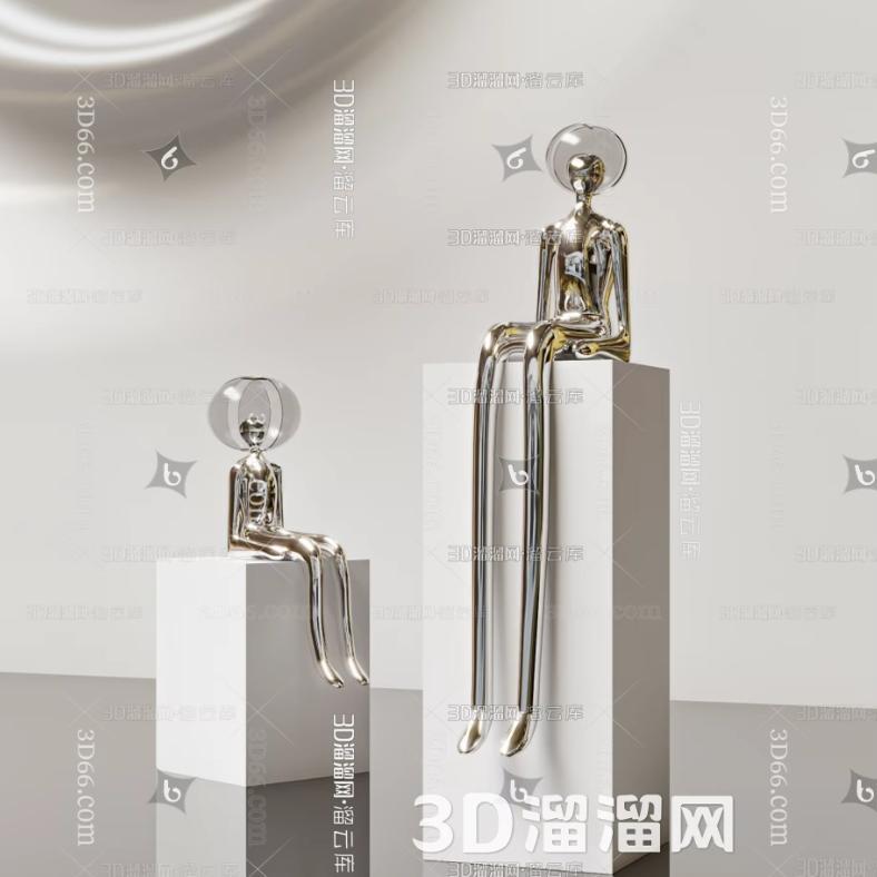 现代艺术创意简约抽象人物摆件玄关客厅书房售楼处样板间轻奢饰品