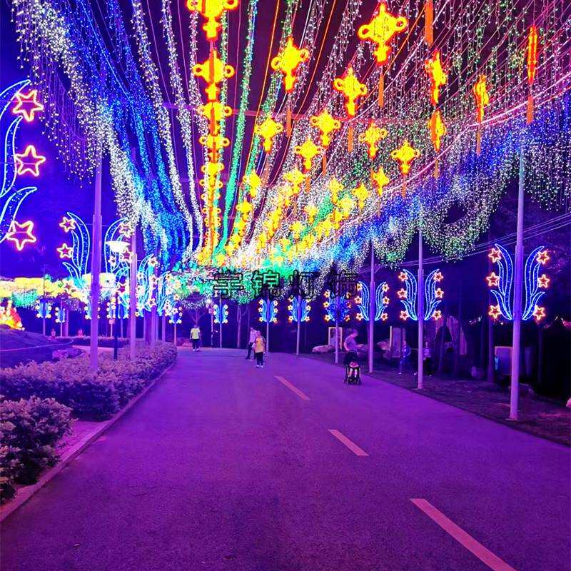 LED图案造型灯节日平面星星中国节灯杆造型灯灯光节装饰灯