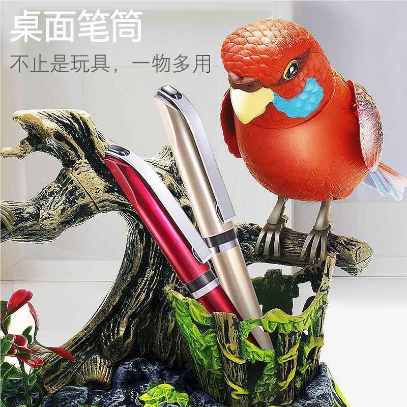声控仿真鸟电动说话001动会感应鹦鹉儿童礼益智玩会小具应声物一