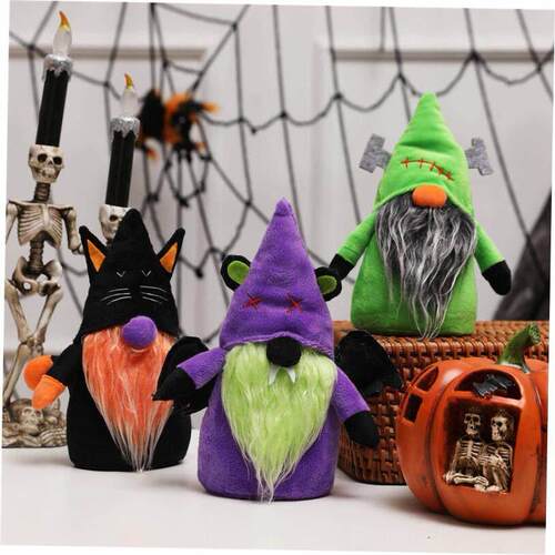 Halloween faceless old man doll dark cat flying demon bat we