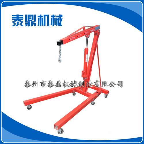 1T2T液压汽车发动机吊架折叠式小吊机手动旋转吊车移动式吊车