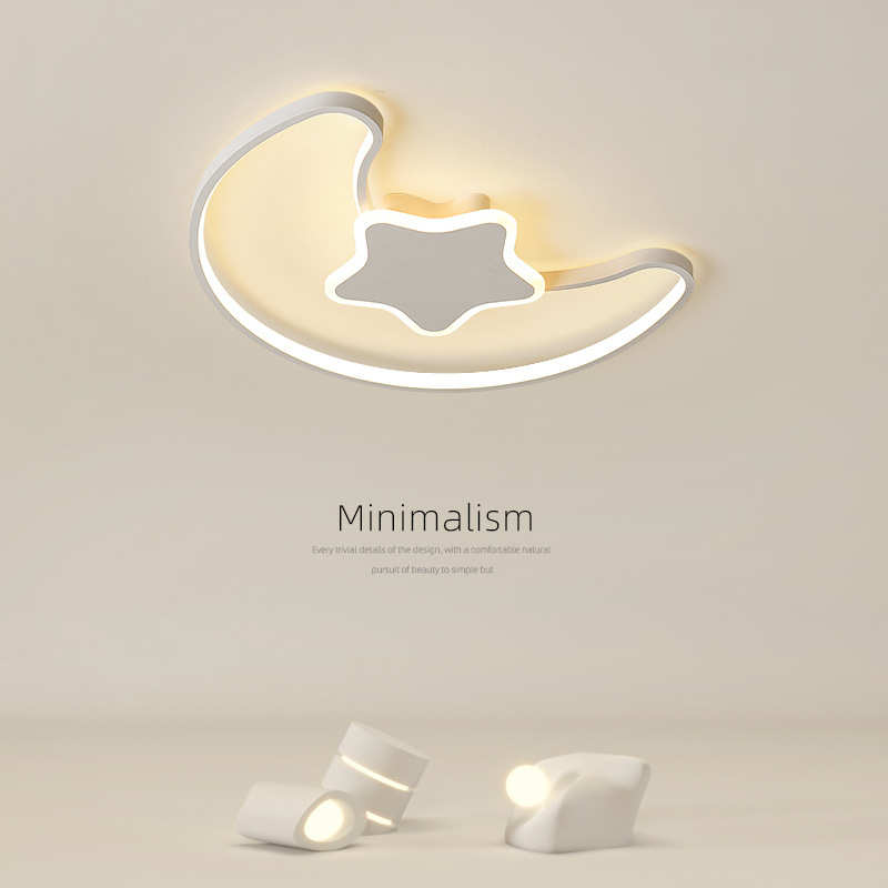 儿童房灯吸顶灯现代简约创意星星月亮温馨男孩女孩护眼书房卧室灯