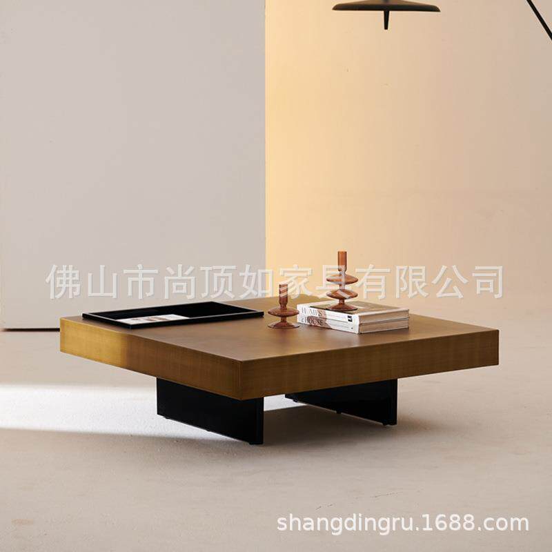 轻奢时尚茶几 简约现代大小户型客厅家用方形岩板茶几现货