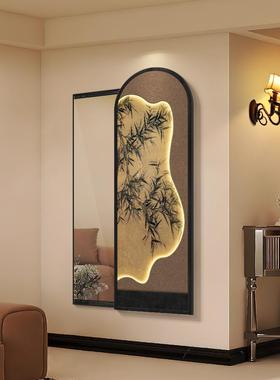 中中古玄关装饰画法式国风隐藏式穿TTT60048衣镜壁画卧室形推拉全