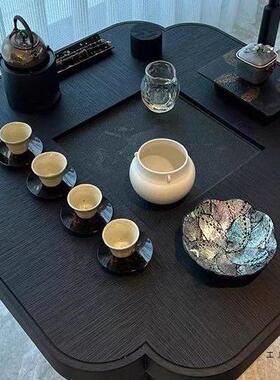 小阳台新中式茶桌205新品端RIK高型家用实木泡2茶桌乌金石面小茶