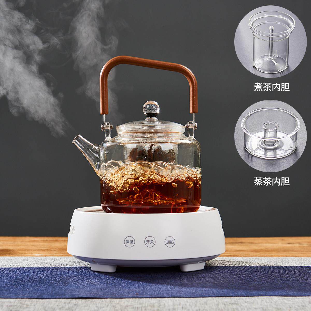 新羽星空玻璃壶蒸煮双内胆耐高温泡茶壶白茶黑茶普洱黑晶炉煮茶器