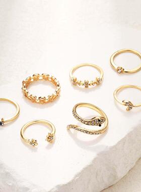 t Ring Creative Retro Serpentine Joint Ring Combination Set