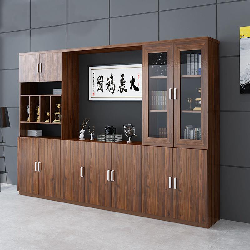 新中式资料档案柜办公文件柜办公室办公桌储物柜办公室背景展示柜