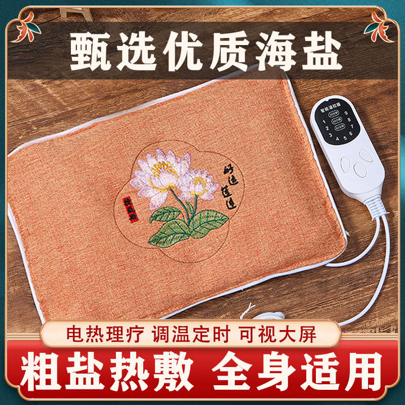 盐袋粗盐艾草热敷包电加热家用理疗袋肚子暖宫腰部盐包艾灸海盐包