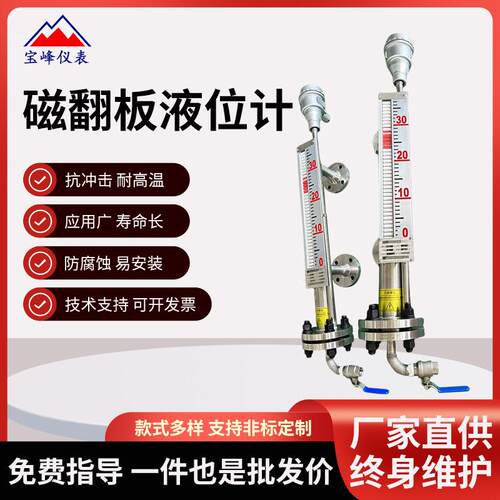 磁翻板液位计不锈钢磁翻板水位传感器刻度表浮子球液位计厂家直销