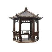 实木防腐木中式 亭子六角亭凉亭简易别墅室外木屋休闲凉亭户外庭院