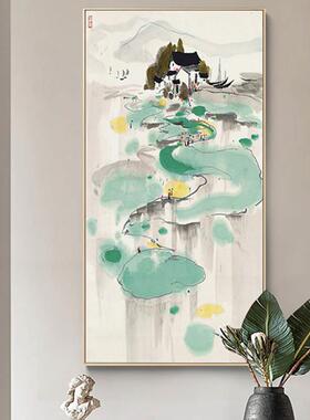 定做吴冠中江南玄山水作品版装廊挂画国新饰中进式风门关走大禅意