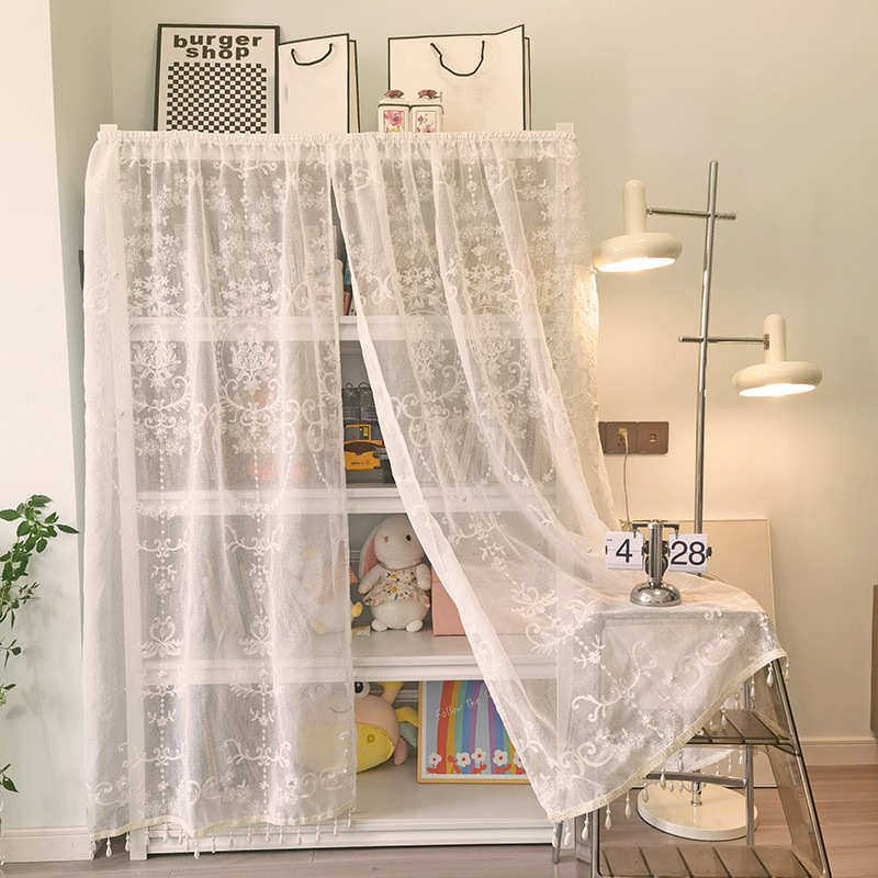 ALI6欧式窗纱帘飘美绣花白纱门帘柜子遮挡帘书架防尘帘鞋架遮丑帘,居家布艺,定制窗帘,淘宝优惠券,粉丝福利购,淘宝优惠卷