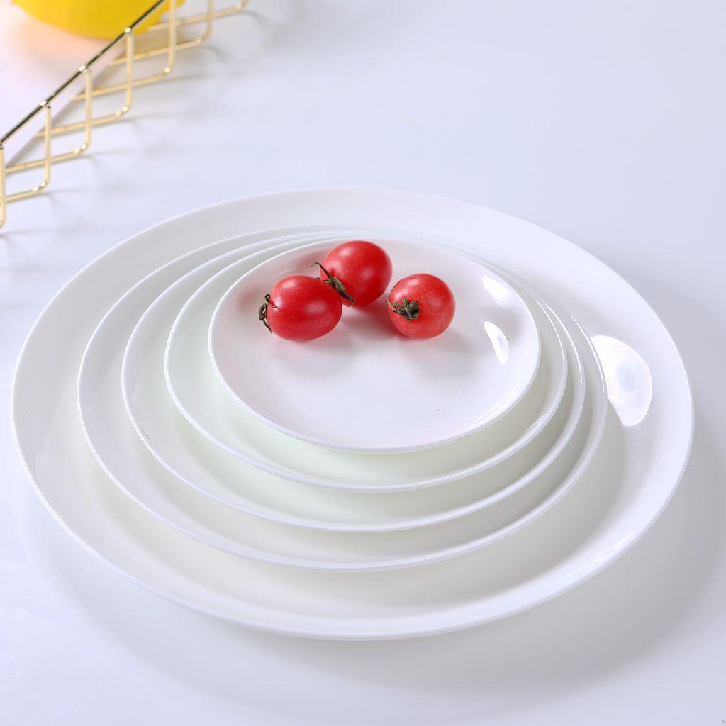 纯白骨瓷盘子景德镇陶瓷餐具西餐盘菜盘凉菜碟大号牛排骨碟盘家用