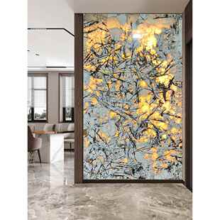 巴西进口天然奢石透光石材大理石入户玄关背景墙别墅大平层定制