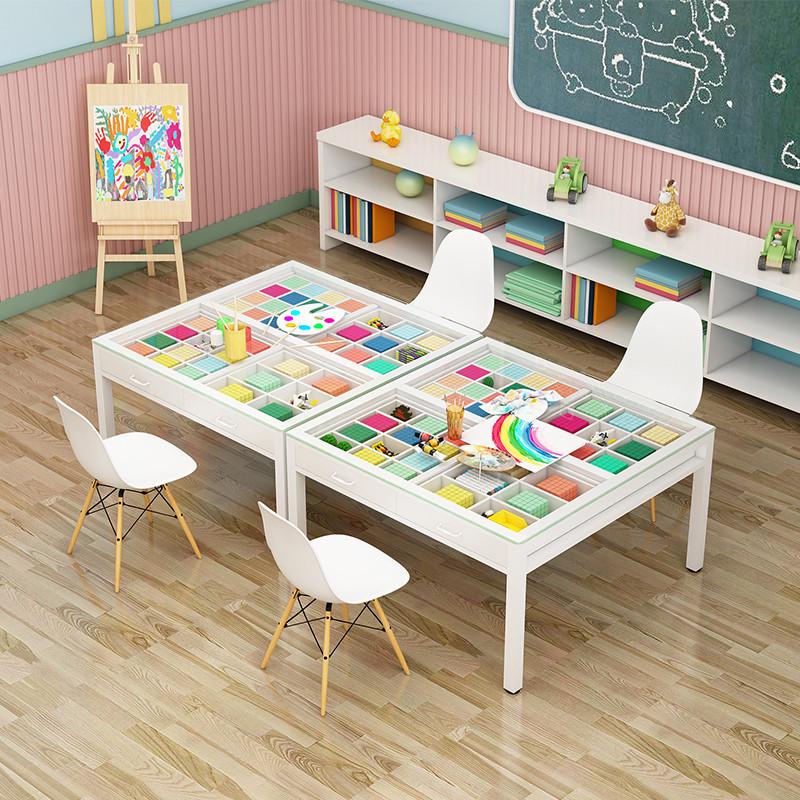 幼儿园桌桌儿童套装课桌椅手工画室绘画培训桌椅辅导班美术桌绘画