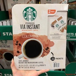 美国 Starbucks星巴克速溶免煮咖啡粉哥伦比亚美式黑咖啡26支