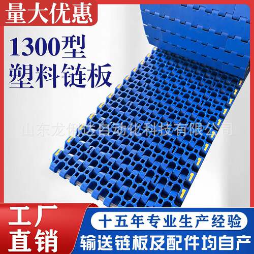 1300加重型网带网链25.4节距pom耐磨瓦楞纸物流线塑料链板输送带