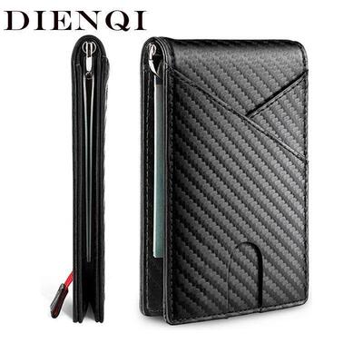 Carbon Fiber Rfid Slim Card Luxury Wallet Money Bag Mens Wa