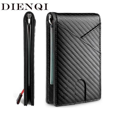 Carbon Fiber Rfid Slim Card Luxury Wallet Money Bag Mens Wa