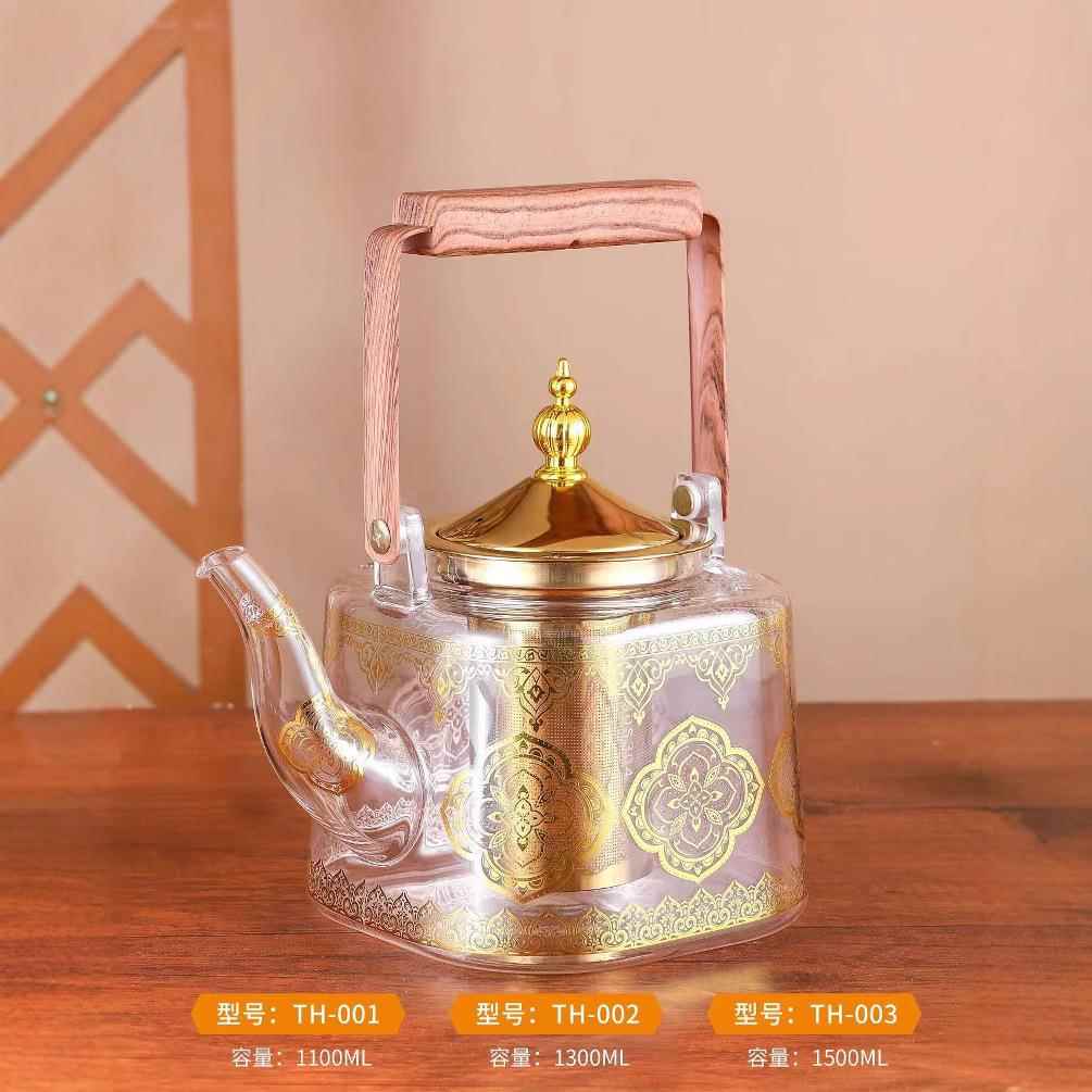 高硼硅提梁壶茶壶加厚玻璃蒸煮两用烧茶壶家用中式煮茶器透明茶壶