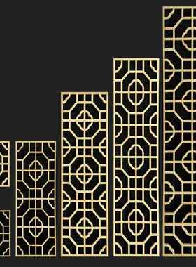 宫式格实木花格花窗仿古门窗吊顶木格栅镂空花格挂墙中式婚礼隔断