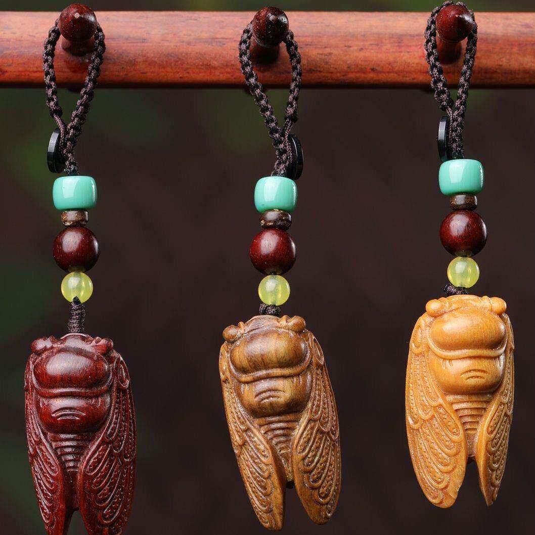 非洲紫檀木雕刻一鸣惊人小挂件钥匙扣吊坠实木质崖柏知瞭手把件