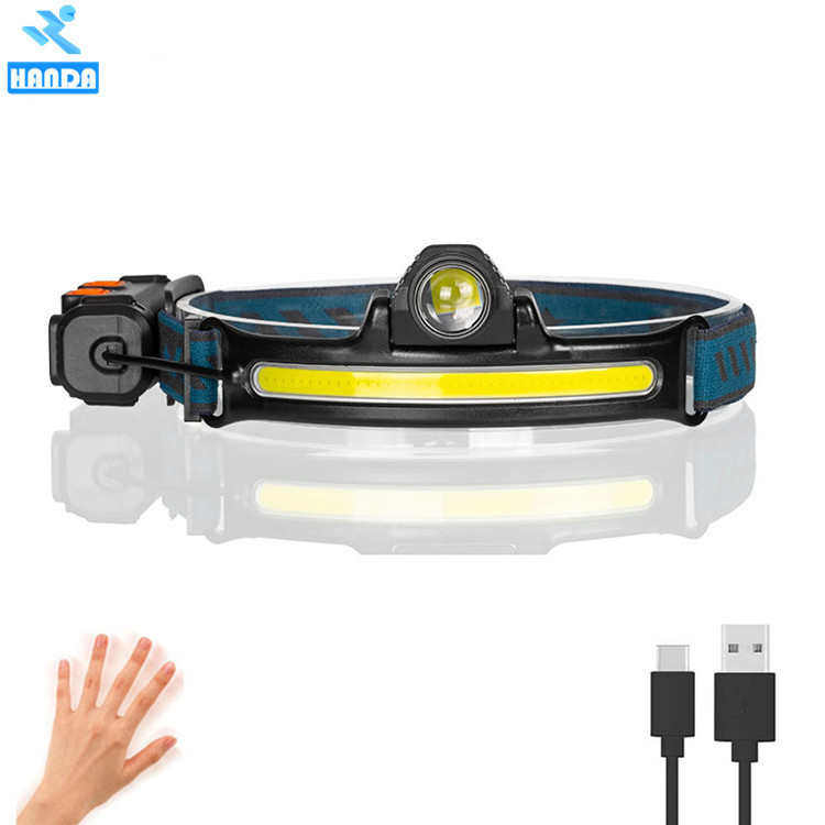 头灯强光充电超亮头戴式电筒夜钓鱼专用感应泛光cob头带led照明灯