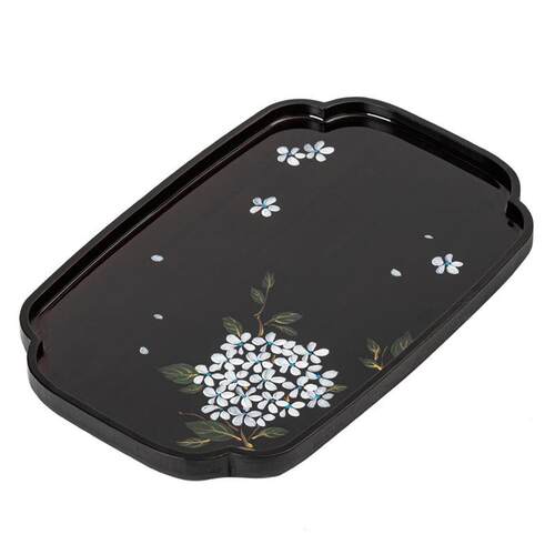 手工手绘国画壶承干泡台小型中式复古竹制托盘圆盘功夫茶具小茶盘