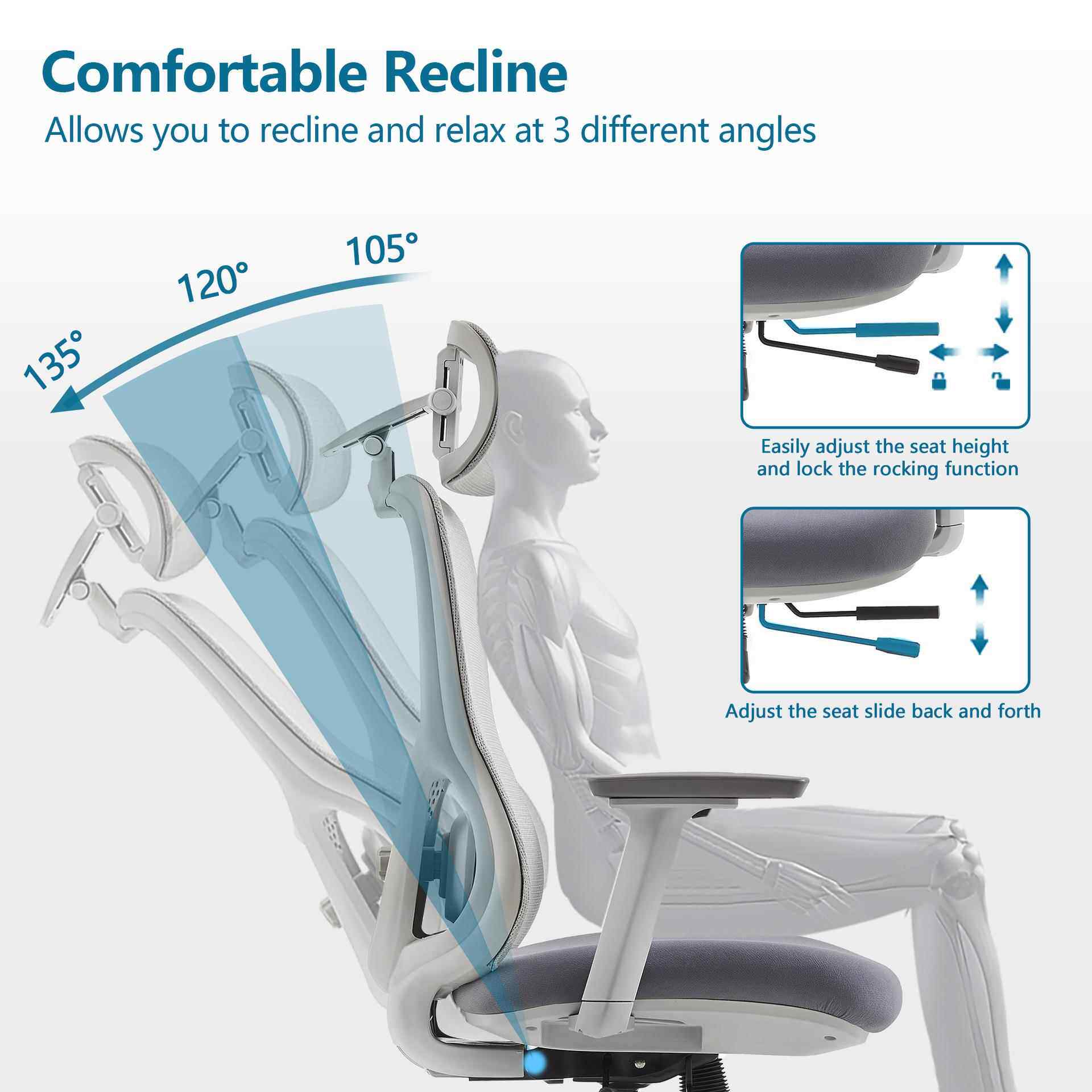 可调节办公HD-26室护电脑椅久坐舒适腰体板工学椅子靠背矫正坐姿