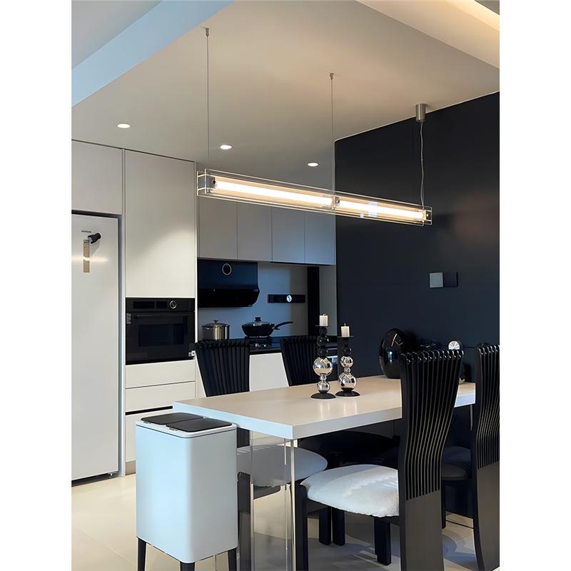 极简玻璃餐厅吊灯设计师工作室款别墅吧台岛台书房一字马扎吊灯