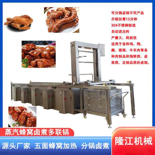 蒸汽自动蜂窝卤煮锅鸡鸭猪副食品肉类蒸煮锅煮肉锅海鲜漂烫多联锅