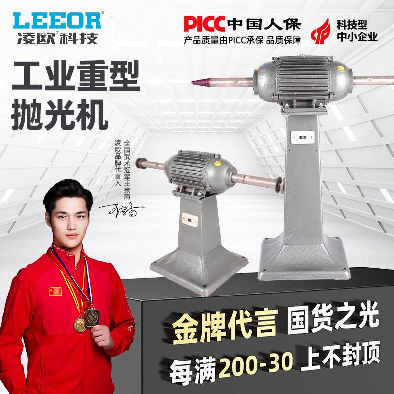 凌欧立式抛光机工业除锈机落地式打磨机双工位拉丝机金属磨光机图片