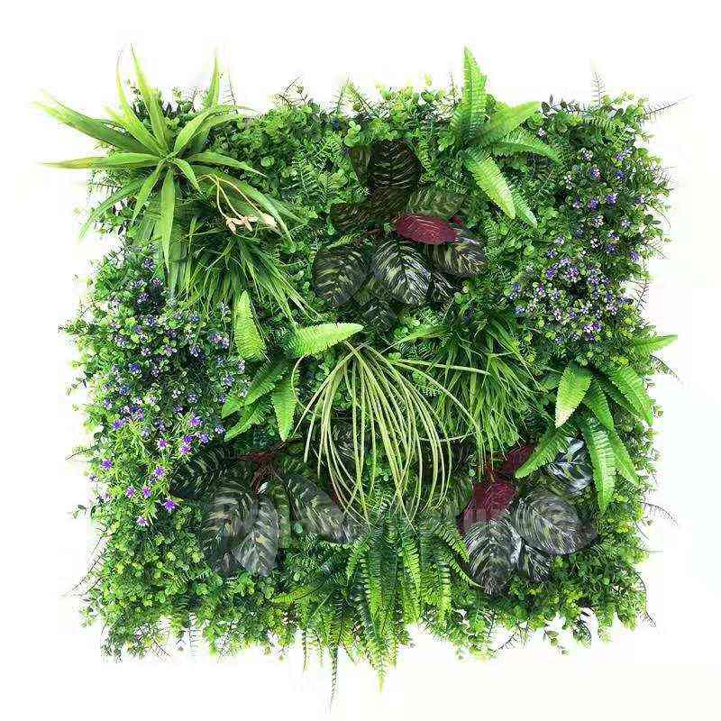 厂家供应仿真植物墙米兰背景墙塑料假草坪假绿植墙门头室内装饰品