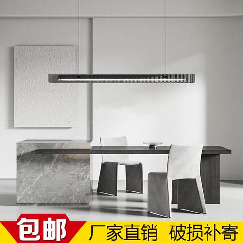 意式极简现代轻奢大气餐厅吊灯创意时尚设计感高端玻璃极简长条灯