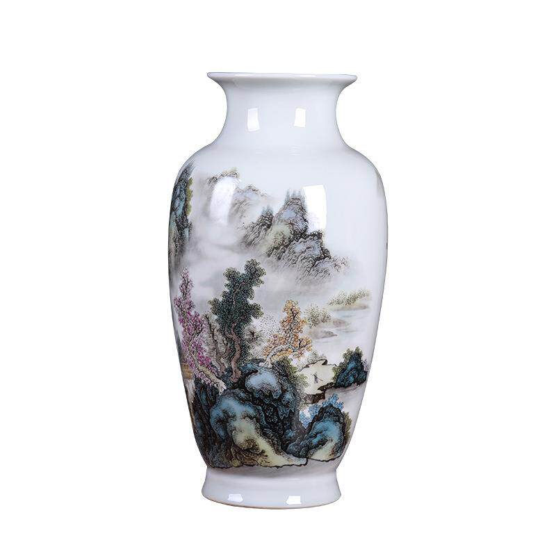 景德镇陶瓷花瓶摆件客厅现代玄关酒柜复古家居装新中式陶瓷饰品