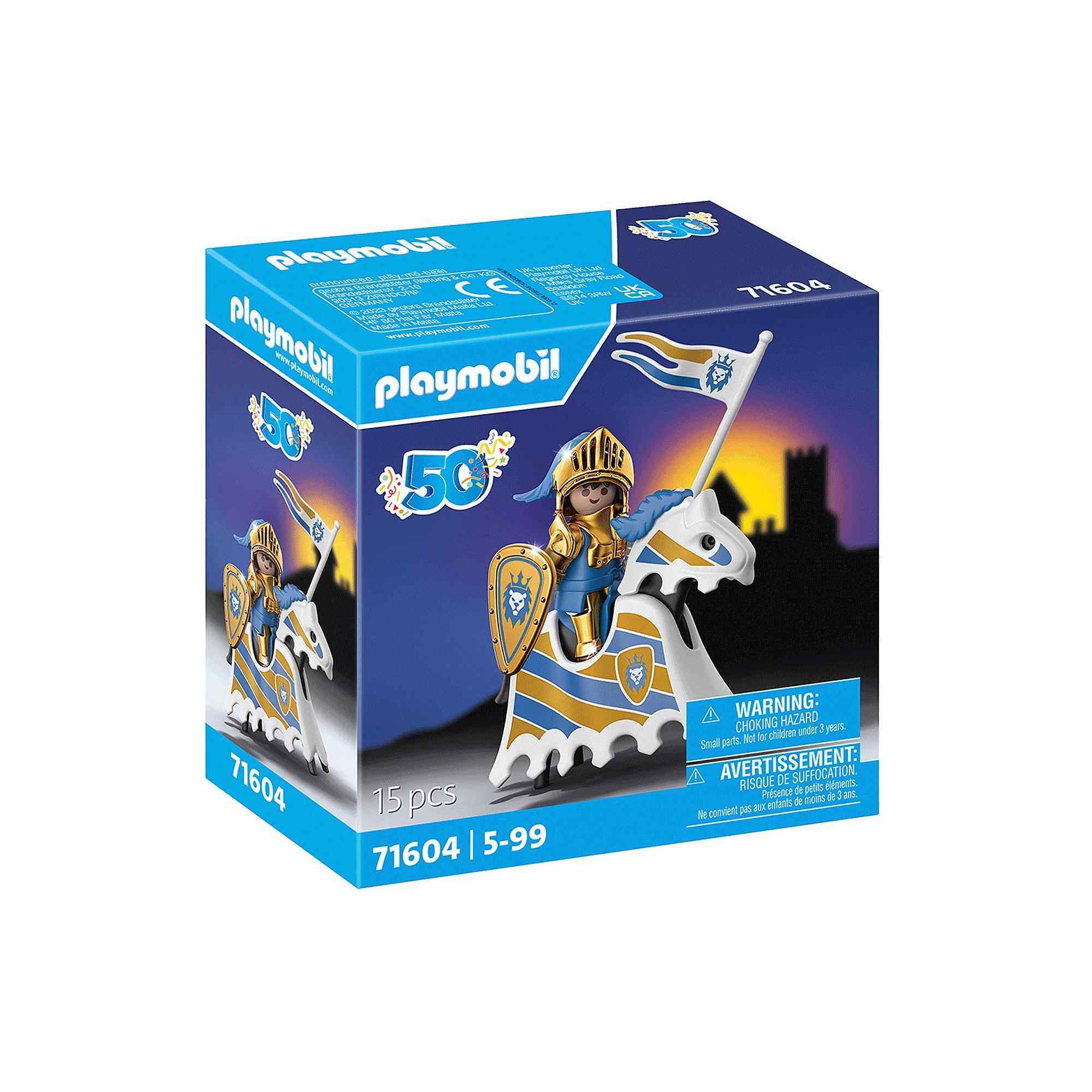 【50周年纪念款骑士】playmobil摩比世界71604金骑士人偶含马玩具