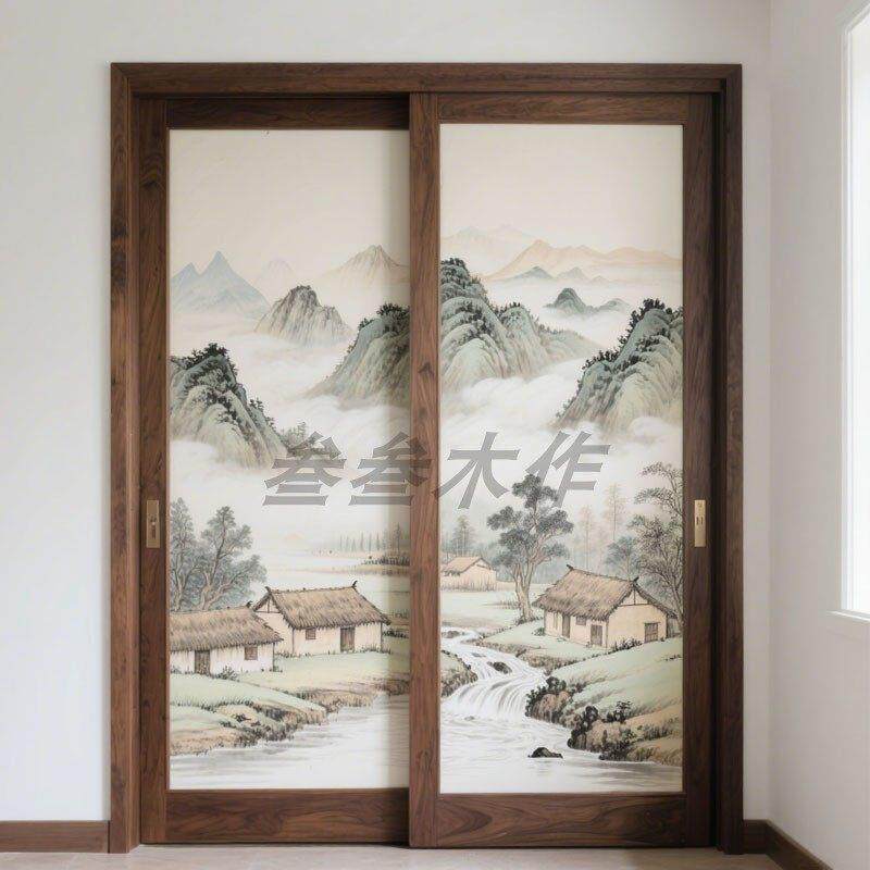 衣柜门定制拉门定做柜门滑移门卧室隔断门衣橱环保实木门折叠门