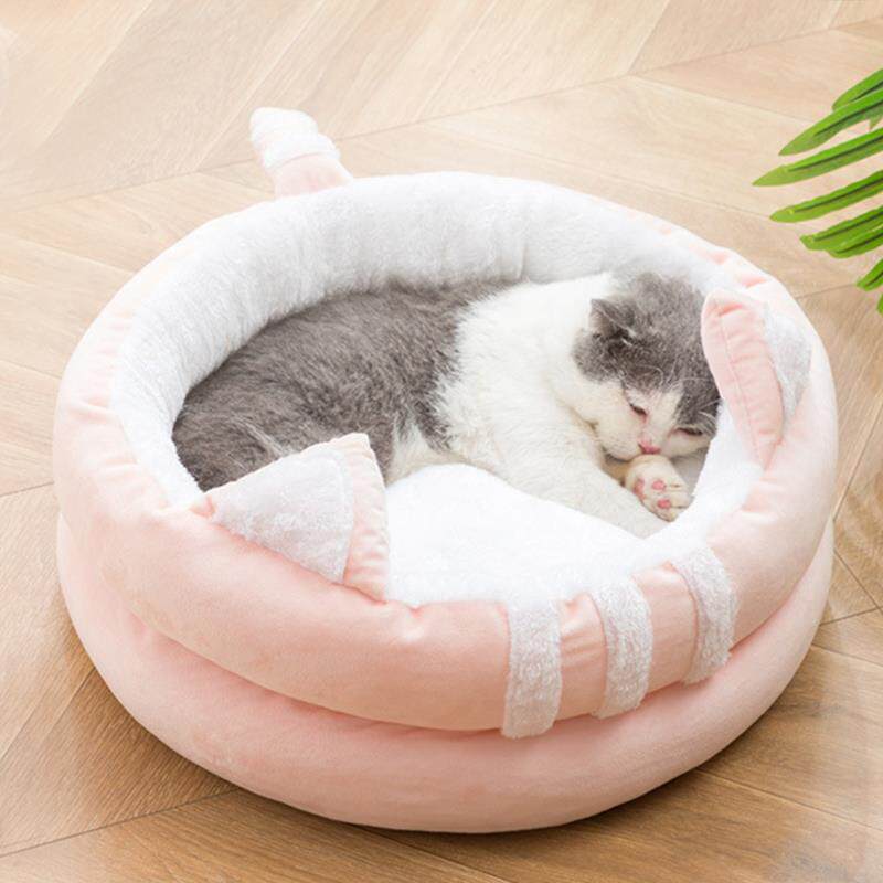 正品H猫窝到ette半ch在冬季粉红色封闭式猫屋猫床猫屋狗a笼推荐宠