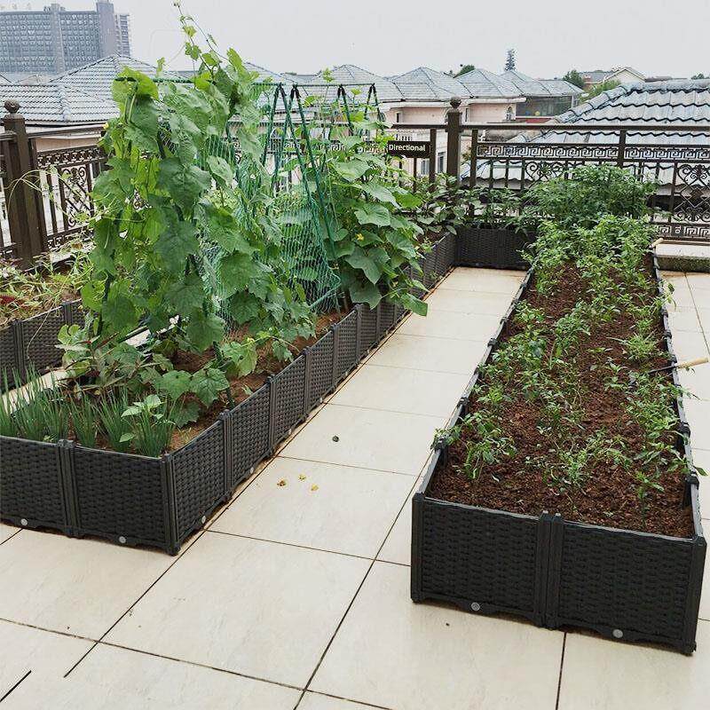 超大种植工艺品家庭屋顶阳台蔬菜花园矩形蔬菜种植箱塑料花盆