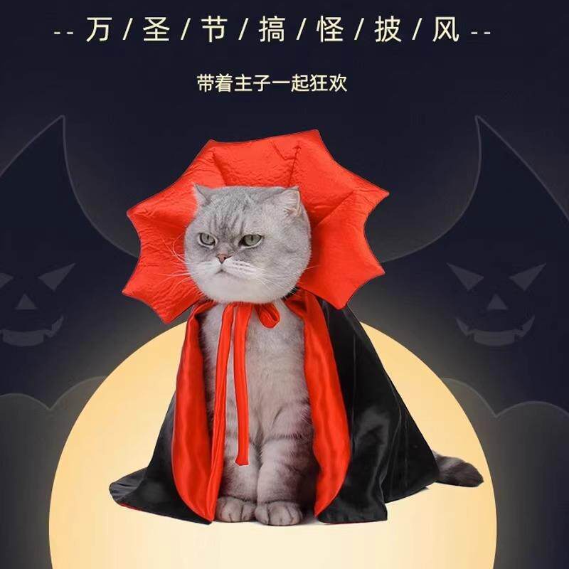 宠物猫咪衣服万圣节幼猫狗狗魔法披风斗篷搞怪节日怪笑装网红披肩