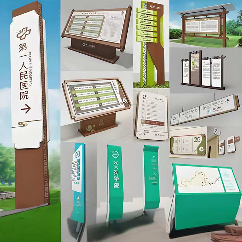 户外入口村牌景区导视牌美丽乡村标识牌指引牌路口立牌仿古木纹牌