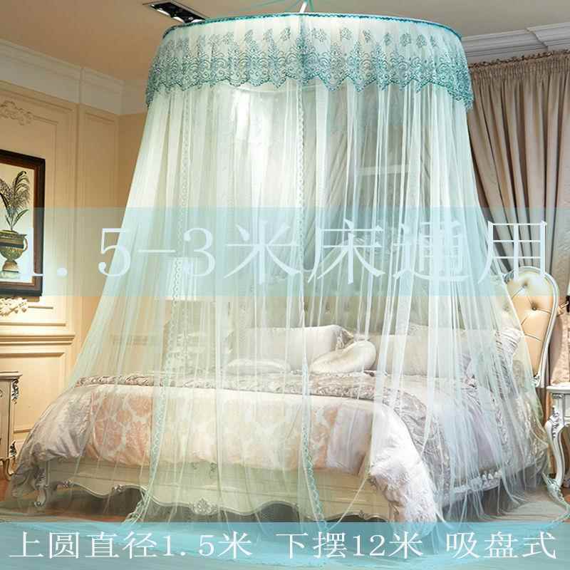 吊顶优苳冈71蚊帐圆落顶床地蚊帐1.8m家用纹账加加密厚床床免安装