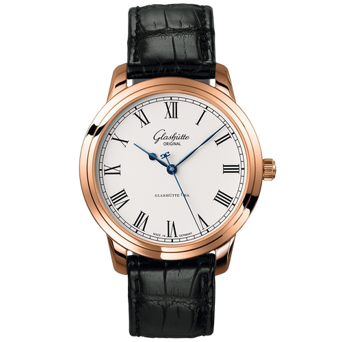 [9.8新]格拉苏蒂议员玫瑰金自动机械手表男1-39-59-01-05-04