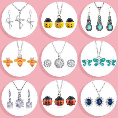 Fashion Set Necklace Ring Combination Bridal Party
